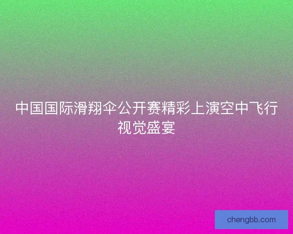 中国国际滑翔伞公开赛精彩上演空中飞行视觉盛宴